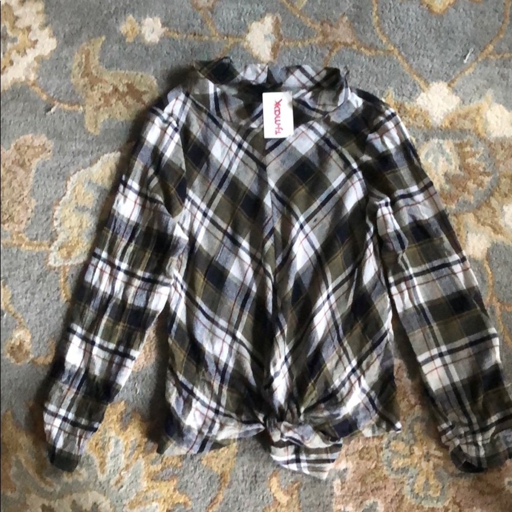 Plaid tie top
